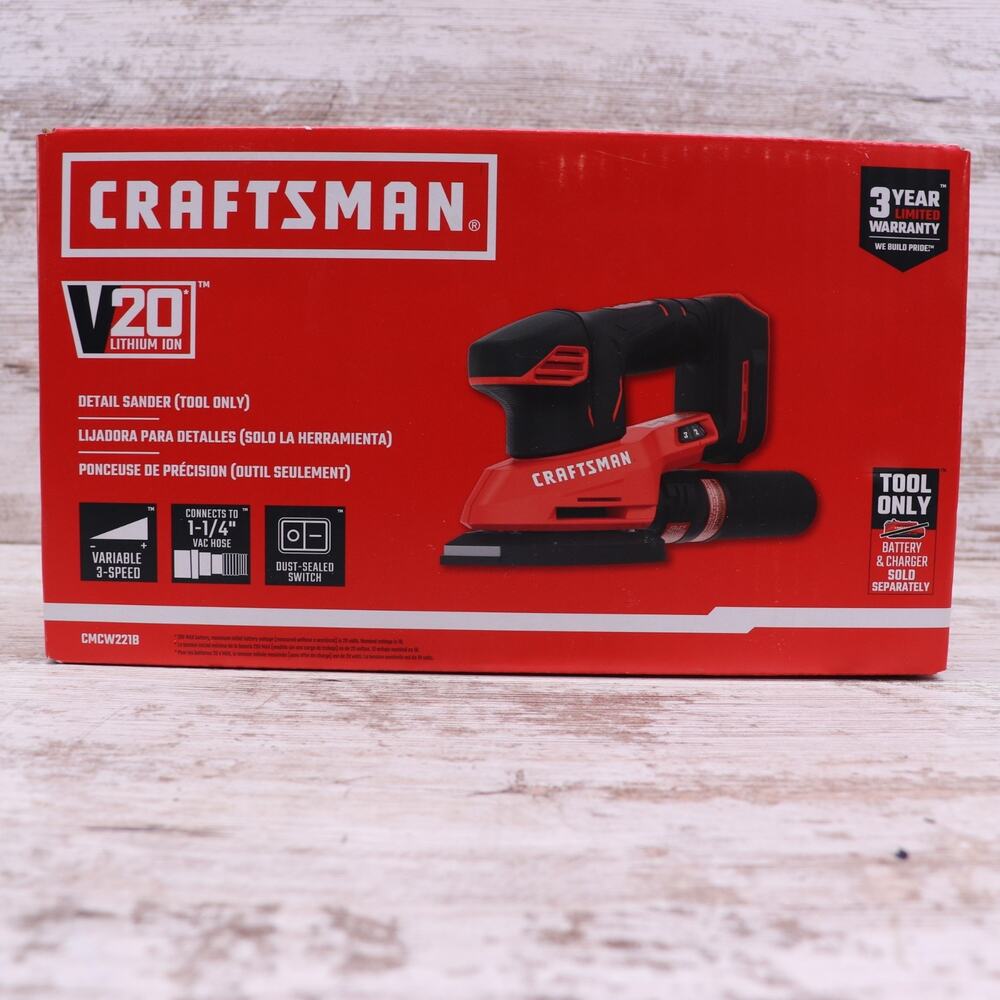 CRAFTSMAN CMCW221B 20V MAX Cordless Detail Sander Tool Only